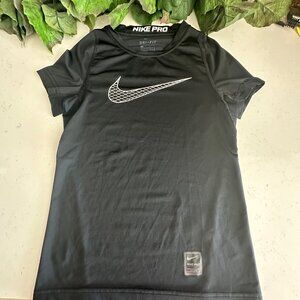 Nike Pro Black Dri-Fit Athletic T-Shirt Youth L